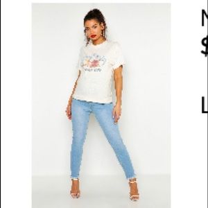 Maternity ripped hem jeans